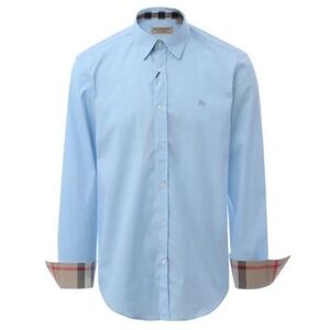 Burberry Cambridge slim-fit stretch-cotton shirt in pale blue Medium